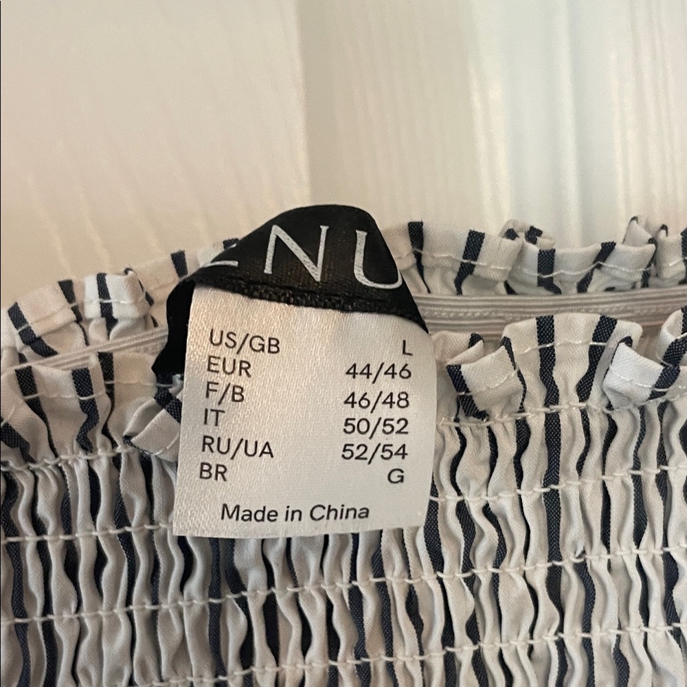 VENUS Black and White Striped Square Neck Blouse - Picture 2 of 3